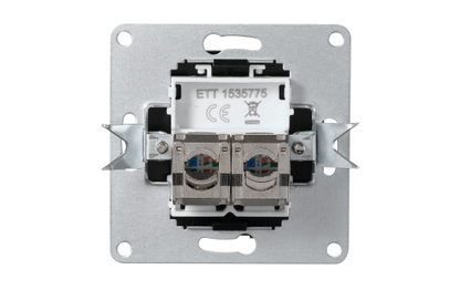 Netzwerk-Dose McPower ''Flair'' CAT6A, UP, anthrazit, vollgeschirmt