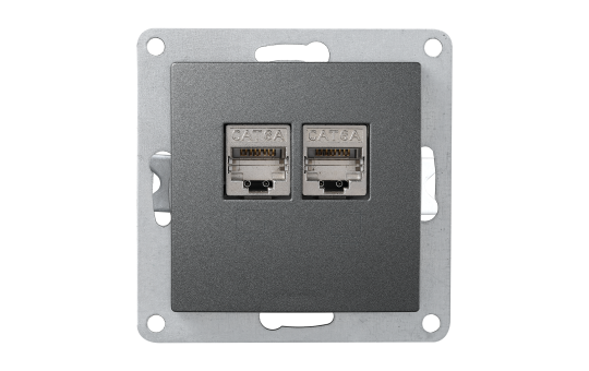 Netzwerk-Dose McPower ''Flair'' CAT6A, UP, anthrazit, vollgeschirmt