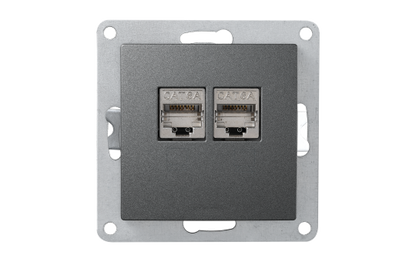 Netzwerk-Dose McPower ''Flair'' CAT6A, UP, anthrazit, vollgeschirmt