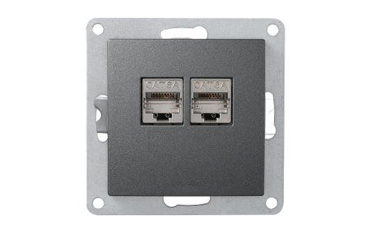 Netzwerk-Dose McPower ''Flair'' CAT6A, UP, anthrazit, vollgeschirmt