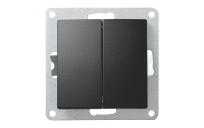 Serien-Schalter McPower ''Flair'', 2-fach, 250V~/10A, UP, matt schwarz