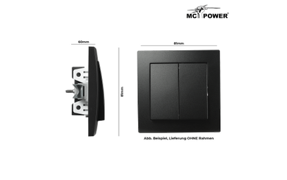 Serien-Schalter McPower ''Flair'', 2-fach, 250V~/10A, UP, matt schwarz