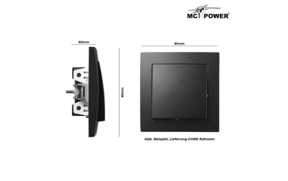 Wechselschalter McPower ''Flair'', 250V~/10A, UP, Steckanschluss, matt schwarz