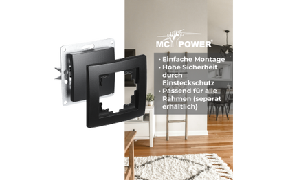 Wechselschalter McPower ''Flair'', 250V~/10A, UP, Steckanschluss, matt schwarz