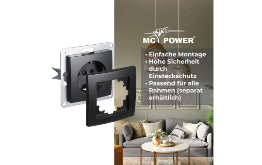 Schalter und Steckdosen Set McPower Flair ''Standard'', matt schwarz, 20-teilig