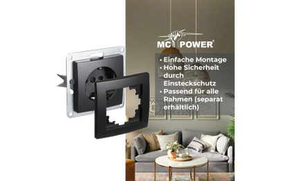 Schalter und Steckdosen Set McPower Flair ''Standard'', matt schwarz, 20-teilig