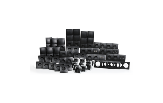 Schalter und Steckdosen Set McPower Flair ''Megaset Profi'', matt schwarz,100-tlg.