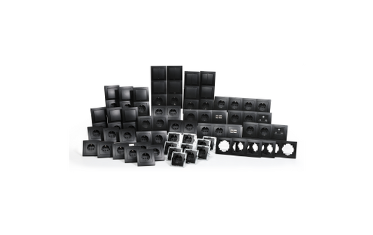 Schalter und Steckdosen Set McPower Flair ''Megaset Profi'', matt schwarz,100-tlg.