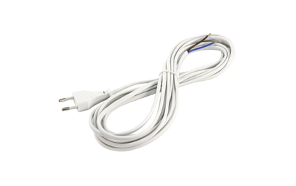 Euro-Netzkabel McPower mit blanken Enden Länge 5,0m, 2x0,75 mm², weiß