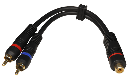High-Quality Y-Adapter ''Y-2S'' 20cm Cinch 1xBuchse auf 2xStecker