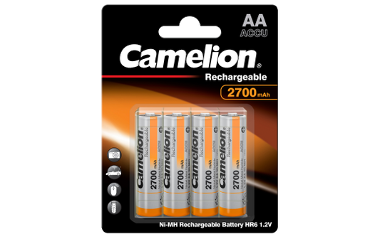 Mignon-Akku CAMELION 1,2 V, 2.700 mAh, Typ AA, NiMH, 4er-Blister