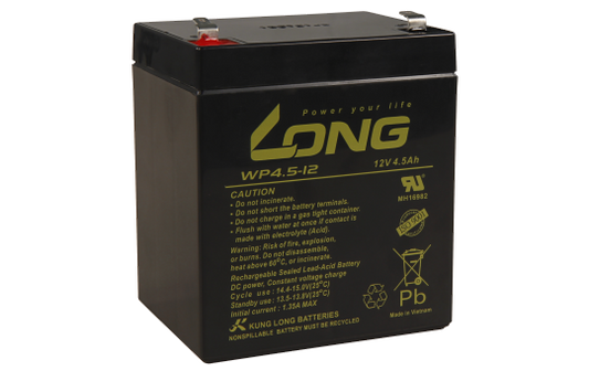 Bleiakku KUNG LONG ''WP4,5-12'' 12V/4,5Ah, 90x70x107mm, 1,62kg