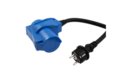 CEE-Adapter auf Schutzkontakt-Stecker McPower, 1,5m H07RNG 3G2,5, 230V, IP44