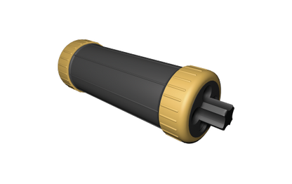 Durchgangs-Erdmuffe, LxØ 190x70mm, IP68 - wasserdicht bis 1m, 230V, schwarz/gelb