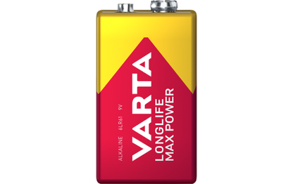 9V-Block Batterie VARTA  ''Longlife Max Power'' Alkaline, 6LR61, 9V