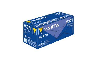 Knopfzelle Silberoxid - Uhrenbatterie, VARTA, ''371'', SR69, 1.55V, 10er-Pack