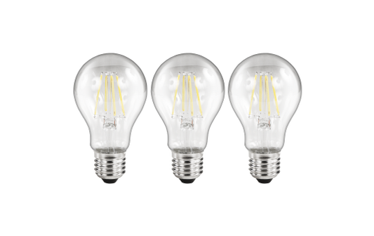 LED Filament Set McShine, 3x Glühlampe, E27, 2W, 200lm, warmweiß, klar