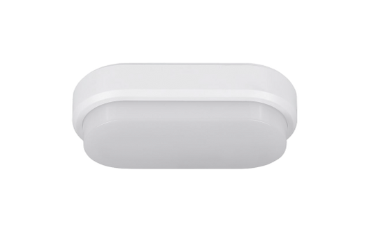 LED-Feuchtraumleuchte Oval IP54, 550lm, 4000K, 8W, neutralweiß, Bewegungsmelder