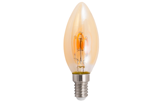 LED Filament Kerzenlampe McShine ''Retro'' E14, 1W, 90lm, warmweiß, goldenes Glas
