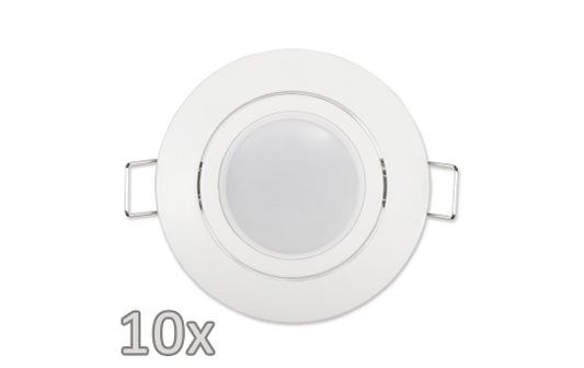 Einbauleuchten-Set McShine, 10xRahmen, 10xLED-Modul, 3W, 265 lm, 230V, weiß