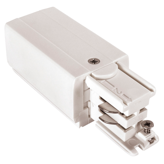 Einspeiser ''SPS2'' für 3-Phasen-Schienensystem, links, weiß
