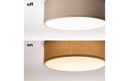 Deckenleuchte EINLICHT ''Fabric'' für 1x E27, Ø30cm, Taupe, Stoffschirm