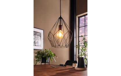 Hängeleuchte EGLO ''Carlton'', E27, Stahl, schwarz, 110x31cm