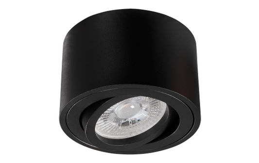 LED-Aufbauleuchte McShine, 5W, 400Lumen, 3000K, ØxH 80x50mm, schwarz