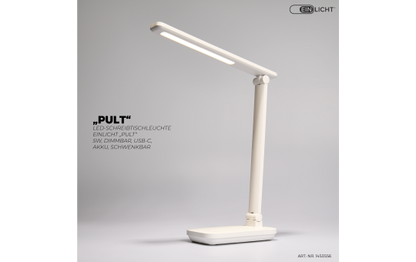 LED-Schreibtischleuchte EINLICHT ''Pult'' 5W, dimmbar, USB-C, Akku, schwenkbar