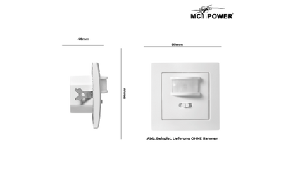 Unterputz IR Bewegungsmelder McShine ''LX-23'' 160°, 500W, LED geeignet, weiß