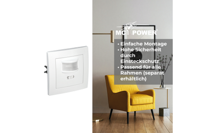 Unterputz IR Bewegungsmelder McShine ''LX-23'' 160°, 500W, LED geeignet, weiß