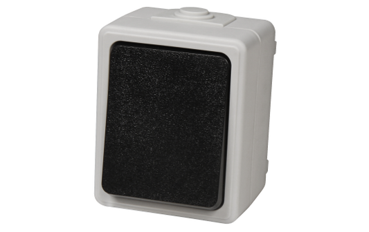 Feuchtraum Wechselschalter McPower ''Taff'', 250V~/10A, IP44, Aufputz, grau