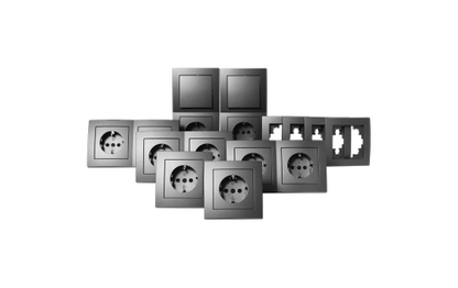 Schalter und Steckdosen Set McPower Flair ''Standard Plus'' 21-teilig, anthrazit