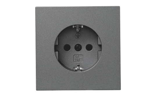 Schutzkontakt-Steckdose McPower ''Shallow'' 250V~/16A, Steckanschluss, anthrazit