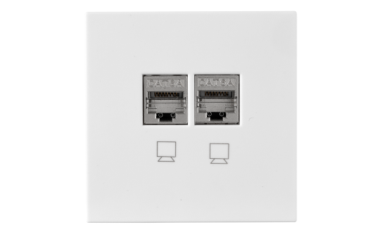 Netzwerk-Dose McPower ''Shallow'' CAT6A, UP, weiß, vollgeschirmt