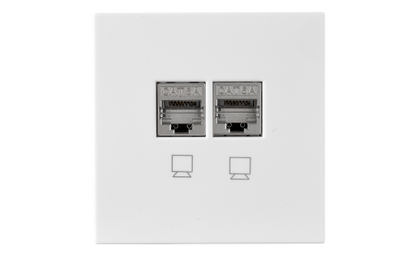 Netzwerk-Dose McPower ''Shallow'' CAT6A, UP, weiß, vollgeschirmt
