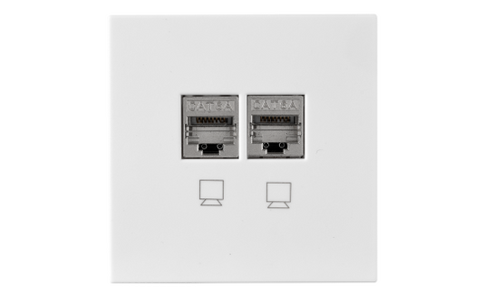Netzwerk-Dose McPower ''Shallow'' CAT6A, UP, weiß, vollgeschirmt