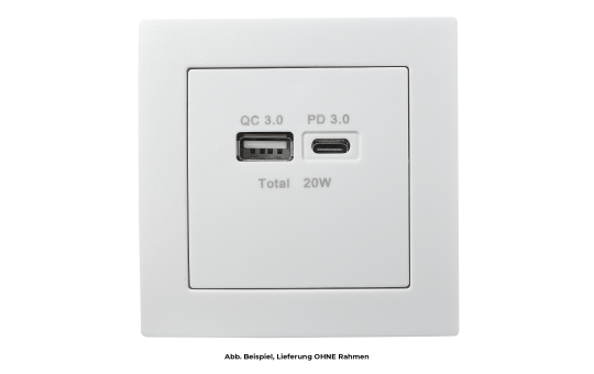 USB-Ladedose McPower ''Flair'' 2-fach, USB-C, PD 3.0 20W, weiß