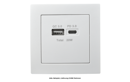USB-Ladedose McPower ''Flair'' 2-fach, USB-C, PD 3.0 20W, weiß