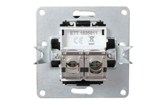 Netzwerk-Dose McPower ''Flair'' CAT6A, UP, matt schwarz, vollgeschirmt