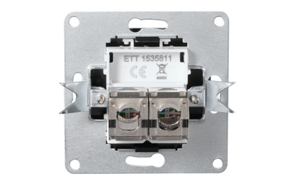 Netzwerk-Dose McPower ''Flair'' CAT6A, UP, matt schwarz, vollgeschirmt
