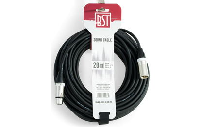 Hochwertiges Audiokabel BST ''SOUND-XLRM-XLRF-20'' 20m, XLR Stecker u. Buchse