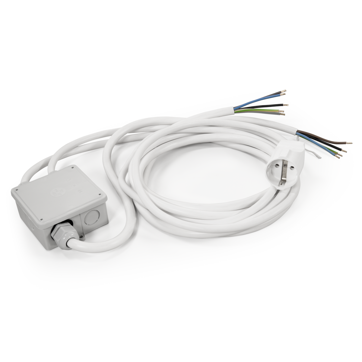 Küchenanschlussbox Powersplitter, 2/2/2m, vorverkabelt, reinweiß