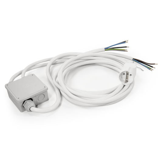 Küchenanschlussbox Powersplitter, 2/2/2m, vorverkabelt, reinweiß